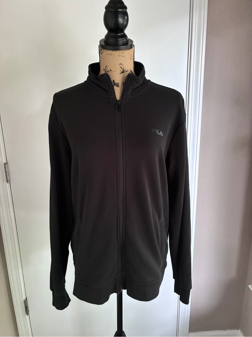 Fila Black Men's Full-Zip Knit Jacket